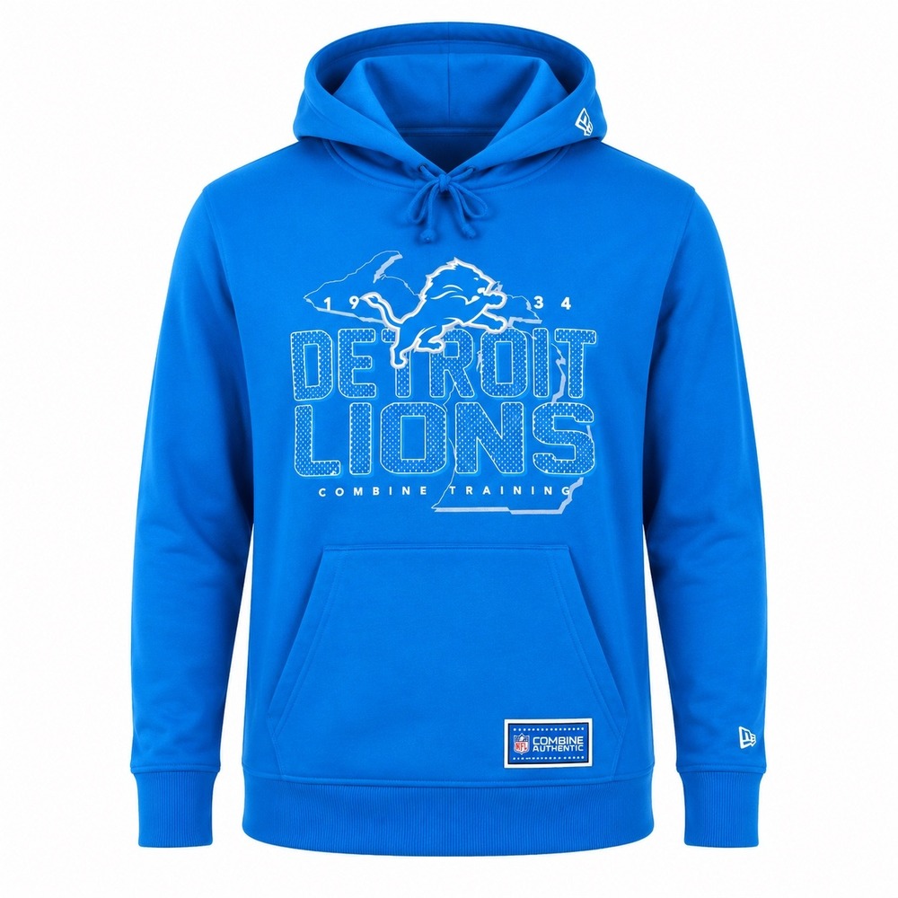 Detroit Lions NWT Mens NFL Training Hoodie Blue Small sportswear casual‎ bloke